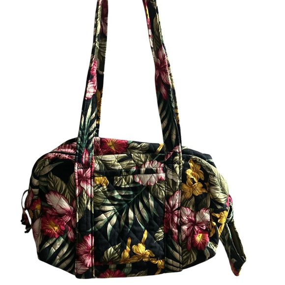 Handbags - Medium handmade quilted purse w/ built in change purse, tropical floral pattern